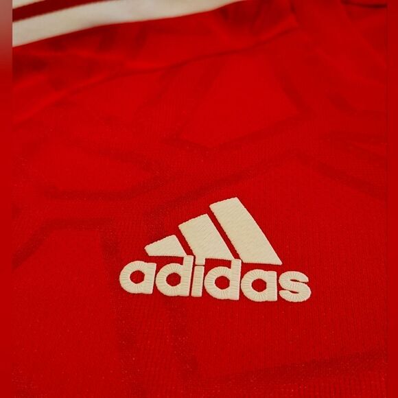 Adidas Men's Bold Red Soccer Jersey Sports Sz Medium - Picture 11 of 14